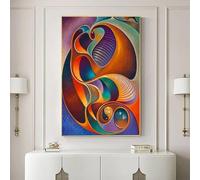 JACBON Canvas Poster, Retro Aesthetic Painting, Abstract Flowers Landscape, Printed Canvas, Wall Art, Paintings, Prints, Wall Art 70x100cm(28x39inch InternalFrame