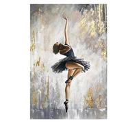 JACBON Dancing Ballerina Canvas Painting Posters Print Abstract Ballet Girl Wall Painting Oil Paintings for Living Room Decor 70x120cm Frameless