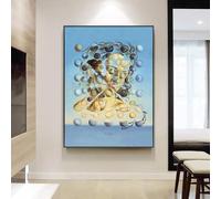 JACBON Famous Painting Salvador Dali Galatea Spheres Oil Painting Canvas Prints Wall Art for Living Room Home Decor 65x130cm（26x51inch InternalFrame