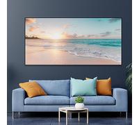 JACBON Large Sea Landscape Poster Colorful Seascape on the North Shore of Oahu Canvas Prints Wall Art Canvas Painting Home Decor 60x120cm Frameless