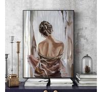 JACBON Modern Canvas Picture Wall Art Abstract Figure Painting Sexy Girl Back Posters and Prints for Living Room Decor 40x60cm(16x24inch InternalFrame