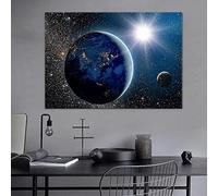JACBON Space Wall Art Decor Canvas Paintings Pictures for Gaming Outer Space Decor Planet Posters Cool Large Earth Christmas 80x120cm Frameless