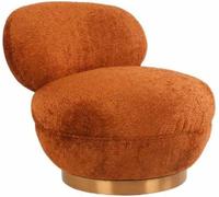 Jace Orange Cinnamon Fabric Swivel Chair