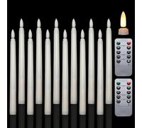 JACEPFY LED Taper Candles 12PCS Battery Operated Tapered Candle Lights with Remote Control Flickering Flameless Ivory Timer Candles for Home Easter Wedding Window Decor
