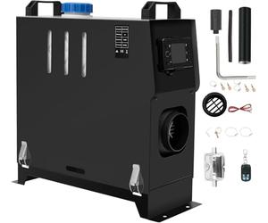 Jacgood 12V 5KW/8KW Diesel Air Heater，5000W-8000W Parking Heater Kit With Remote Muffler And LCD Display For RV Fast Heating，RV Trucks, Car Trailers, Boats, Buses (Black)