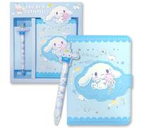 Jachneon Cinnamoroll Notebook with Pen, Cinnamoroll Diary for Girls, Kawaii Cinnamoroll School Supplies, Cartoon Journal School Travel Notebook Gift Set for Writing and Drawing, Blue