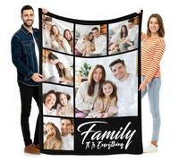 Jachsia Personalised Blanket for Adults Create Your Own Custom Photo & Text Throw Customised with Your Picture Soft Flannel Blankets Personalised Gift for Mum, Dad, Couples