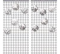 Jaciya Disco Ball Party Decorations - 2 Disco Ball Foil Curtains + 12 Hanging Spiral Orbs for 70s 80s Theme Bachelorette Retro Party Favors