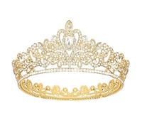 Jaciya Tiara for Women - Gold Wedding Hair Piece and Birthday Princess Accessories