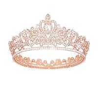 Jaciya Tiara for Women - Rose Gold Wedding Hair Piece and Birthday Princess Accessories