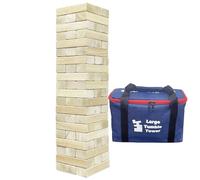 JacJoe All Pro Wooden Tumble Tower Game Toppling Block 60PCS Stacking Game Timber Outdoor Yard Games for Family (Big-1.64FT)