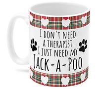 Jack-a-Poo Dog Mug. I Don't Need a Therapist I just Need My Jack-a-Poo, Perfect for a Dog Lover.