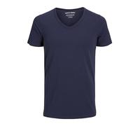 Jack and Jones Basic V-Neck Short Sleeve Men's T-Shirt Navy Blue Large