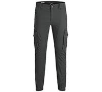 Jack and Jones Men Slim Stretch Cuffed Cargo Pants Asphalt 32W R