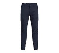 Jack and Jones Men Slim Stretch Cuffed Cargo Pants Navy Blazer 32W R