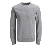 Jack and Jones Mens Basic Crew Sweater Light Grey L