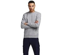 Jack and Jones Mens Basic Crew Sweater Light Grey S