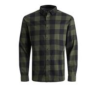 Jack and Jones Mens Gingham Shirt | Slim Fit, Checked, Long Sleeves, Casual, Maximum temperature 40°C normal process