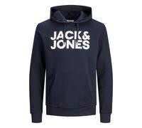 Jack And Jones Mens Hoodie Corp Logo Print Sweat Cotton Blend Basic Jumper