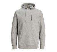 Jack and Jones Mens Jjebasic Sweat OTH Hoodie Light Grey M