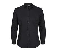Jack and Jones Men's Parma Slim Fit Long Sleeve Formal Shirt, Black, X-Large