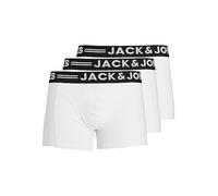 Jack and Jones Men's Sense Set of 3 Boxer Shorts, White, Large