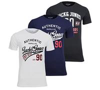 Jack and Jones Men's Trend T-Shirt Pack of 3, Set of 3 black (Ethan), L