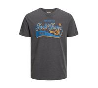 Jack and Jones Plus Men's Jjelogo Tee Ss O-Neck 2 Col 23/24 Pls T-Shirts, Dark Grey Blend, 2XL Plus