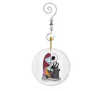 (Jack And Sally - Blink 182 I Miss You-896) Christmas Ornaments Ceramic Charm with Hook Crystal Handmade Xmas Tree Decorations Keepsake Stocking Stuffer