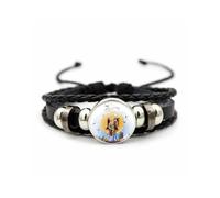 Jack and Sally Nightmare Before Christmas Beaded Adjustable Hand Woven Leather Bracelet Braided Inspired Couple Matching Bracelets Promise Jewelry Gifts for Women Men Lover (Style 16)