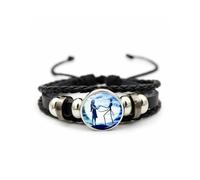 Jack and Sally Nightmare Before Christmas Beaded Adjustable Hand Woven Leather Bracelet Braided Inspired Couple Matching Bracelets Promise Jewelry Gifts for Women Men Lover (Style 1)