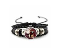 Jack and Sally Nightmare Before Christmas Beaded Adjustable Hand Woven Leather Bracelet Braided Inspired Couple Matching Bracelets Promise Jewelry Gifts for Women Men Lover (Style 15)