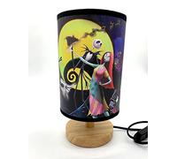 Jack and Sally Table Lamp Bedside Night Light Wood Base Room Decoration or Great Gift Ideas