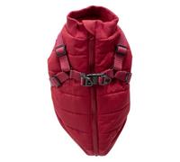 JACK AND VANILLA, 5Th Avenue Dogwalk Waterproof Dog Jacket, Modern Chic Design, Thermal Insulation, Reflective Strips for Safety, Easy to Put on, Size L, Red, Model 5Th Avenue Dogwalk