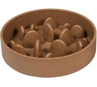 JACK AND VANILLA, Anti Gulp Pet Bowl, Heavy Duty Plastic, Sturdy and Non-Slip Design, Ideal for Small and Medium Breeds, Beige 14 x 4 cm, Model Bon Appetit