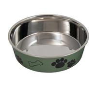 JACK AND VANILLA, Bon Appetit Ergonomic Stainless Steel Pet Bowl, Capacity 610 ml, Diameter 15 cm, Attractive Design, Easy to Clean, Green