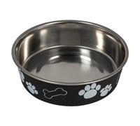 JACK AND VANILLA, Bon Appetit Stainless Steel Non-Slip Dog Bowl for Animals, Stylish and Practical Design, Capacity 750 ml, Diameter 17 cm, Black, for All Breeds, Model Bon Appetit