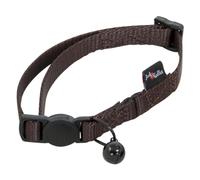 JACK AND VANILLA, Brown Nylon Kitten Collar, Adjustable from 17 to 24 cm, with Secure Closure and Reflective Details for Extra Safety, 10 mm, Brown, Nylon Model