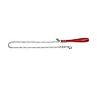 JACK AND VANILLA, Chain Lead for Dogs, Fat Leather, Red, Size 20 mm x 110 cm