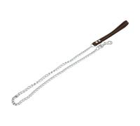 JACK AND VANILLA, Chain Lead for Dogs, Greasy Leather, Brown, Size 12 mm x 110 cm