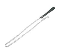 JACK AND VANILLA, Chain Lead for Dogs, Greasy Leather, Size 20 mm x 110 cm Grey