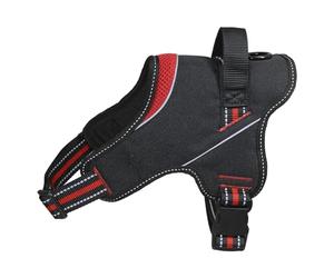 JACK AND VANILLA, Comfortable Dog Harness, Soft and Breathable, Adjustable, Reflective Straps for Night Safety, Intuitive Design, Color Red, Size 55 cm, Outdoor Model