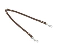 JACK AND VANILLA, Double Dog Lead, Fat Leather Model, Brown, Size 10 mm x 40 cm
