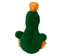 JACK AND VANILLA, Duck Soft Toy with Squeeker for Dogs and Cats, Interactive Toy Made of Soft and Durable Materials, Ideal for Gaming, 21 cm, Green and White