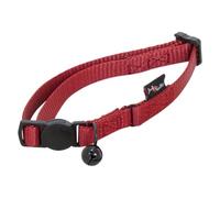 JACK AND VANILLA, Durable Nylon Cat Collar, Adjustable 24-35 cm, Safety Buckle, Stylish and Visible Design, Easy to Care, 10 mm, Red, Nylon Model