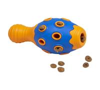 JACK AND VANILLA, Durable Rubber Dog Toy, Blue and Orange Colorful Design, Treat Dispensing Function, Size 6 Inch, Ideal for Small and Medium Pets