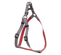 JACK AND VANILLA, Ergonomic Dog Harness, Adjustable, Lightweight and Durable, Modern Design with Reflective Strips for Safety, Size L, Colour: Grey, 20 mm x 53-82 cm, Stripe Model