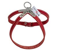 JACK AND VANILLA, Ergonomic Red Leather Dog Harness, Comfortable Fit, Easy to Put on, Ideal for Walking and Activities, Size 10 mm x 40 cm, Colour: Red, Leather Model