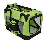 JACK AND VANILLA, Foldable Pet Kennel, Compact and Durable Design, Optimal Ventilation, Easy to Clean, Ideal for Travel, 49 x 34 x 34 cm, Green, Travel Model
