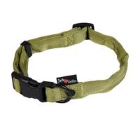 JACK AND VANILLA, Green Nylon Dog Collar, Custom Fit 15 mm Width, Adjustable from 24 to 35 cm, Optimal Comfort for Walks, Size M, Colour Green, Comfort Model